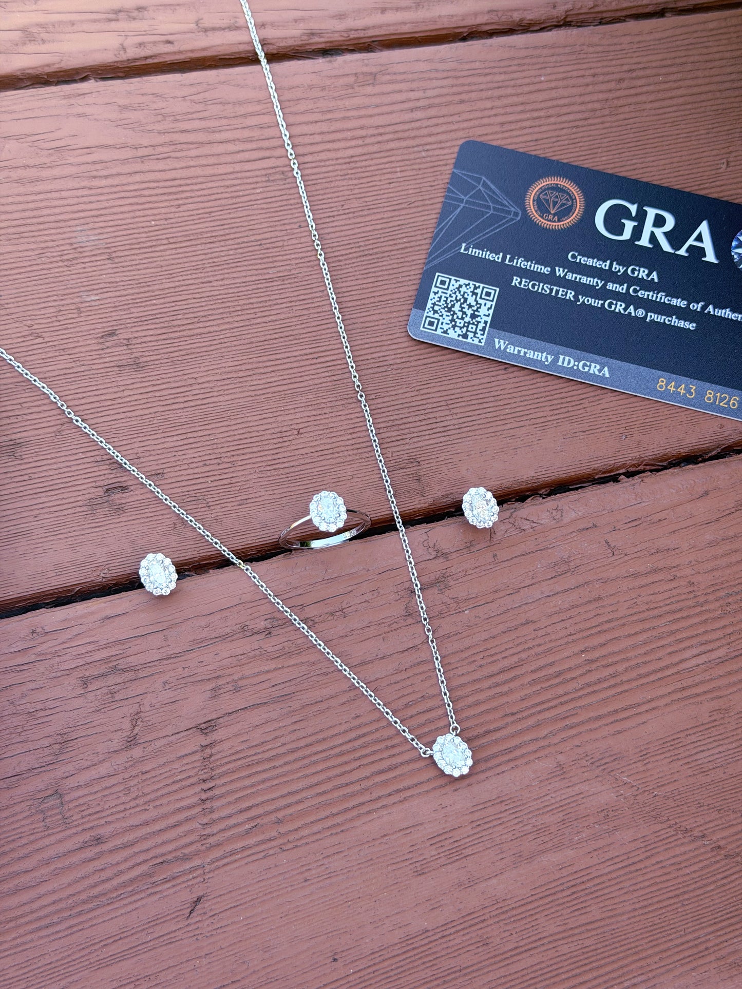 Moissanite Oval Shape Design Set With Certificate (necklace + earrings + ring)