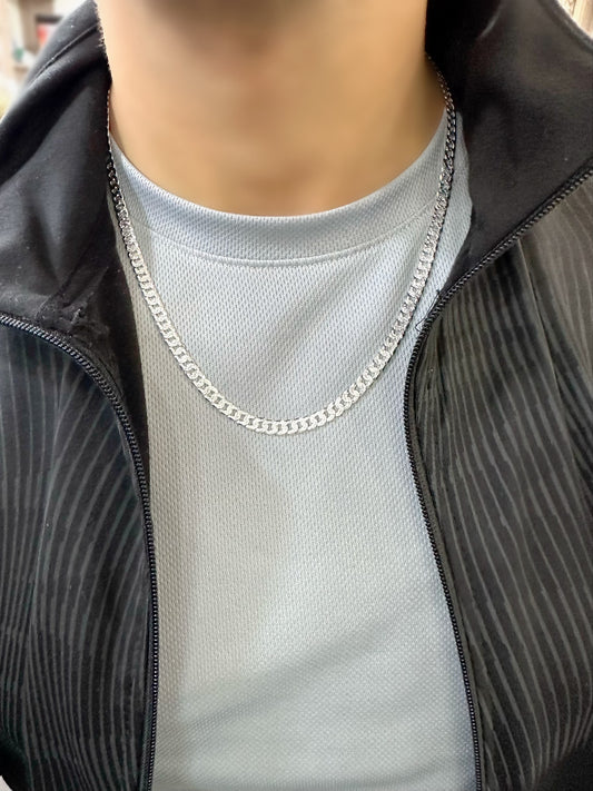 Men Flat Cubic Chain Necklace
