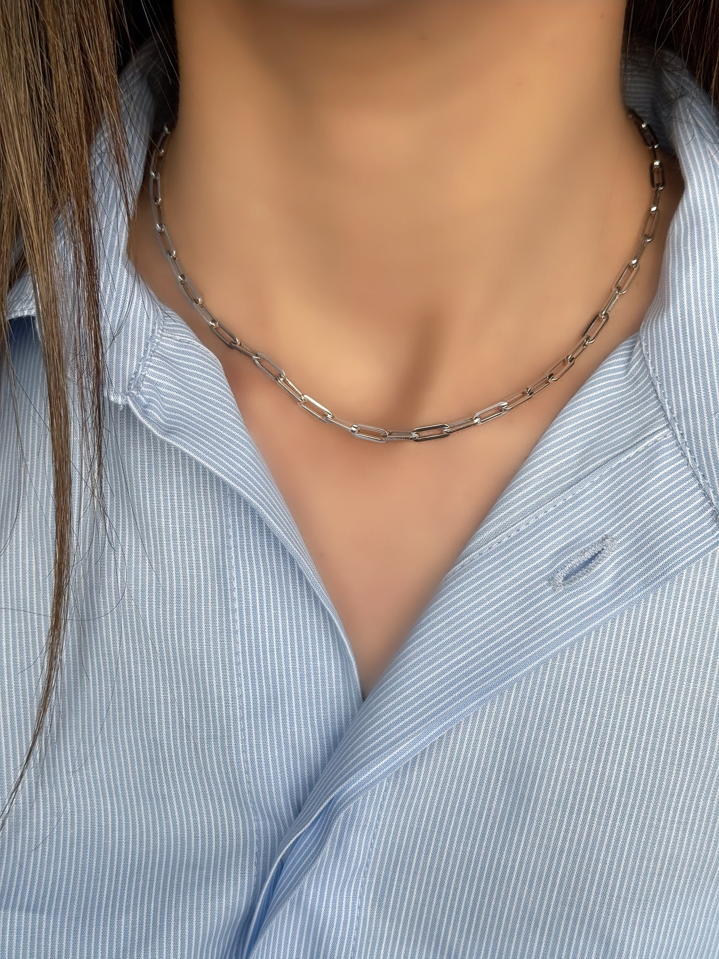 Paper Clip Design Set (Necklace + Bracelet)