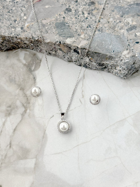 Pearl Design Set 2 Necklace + Earrings