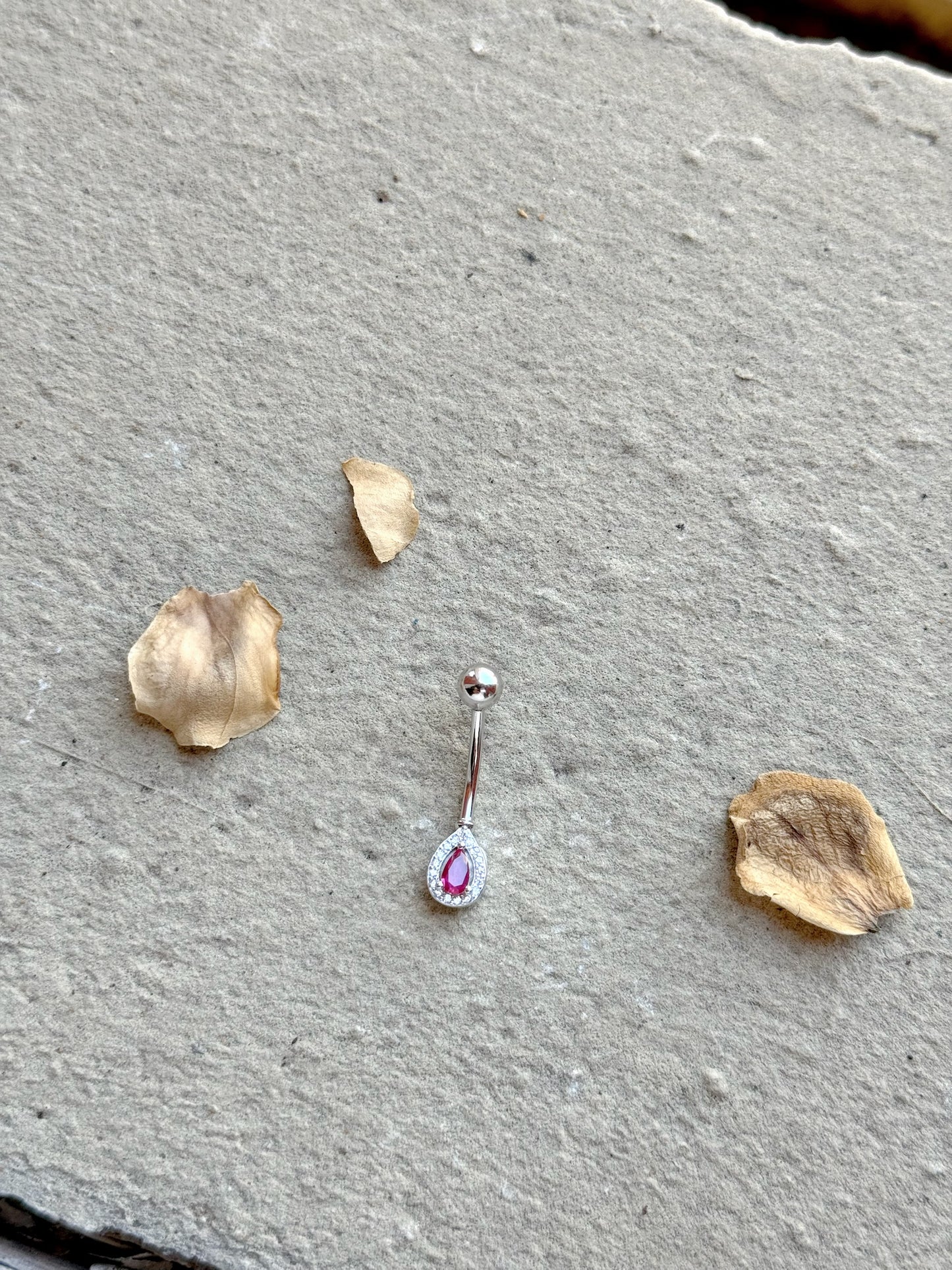 Tear Drop Design Belly Piercing