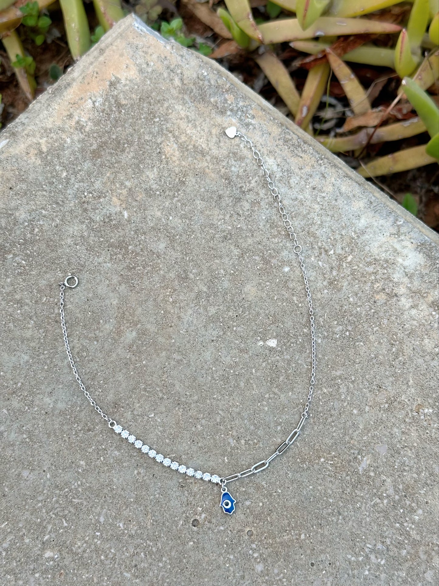 Evil Eye Hand Design Anklet