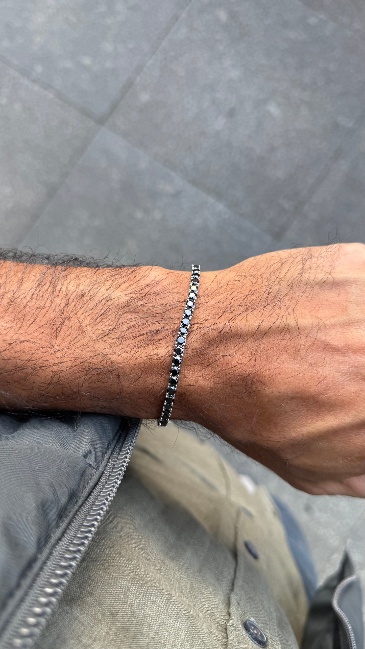 Black Tennis Bracelet For Men