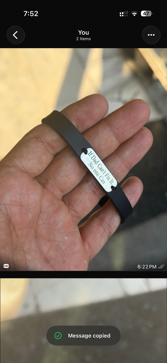 Customised Men Bracelet With Rubber Band