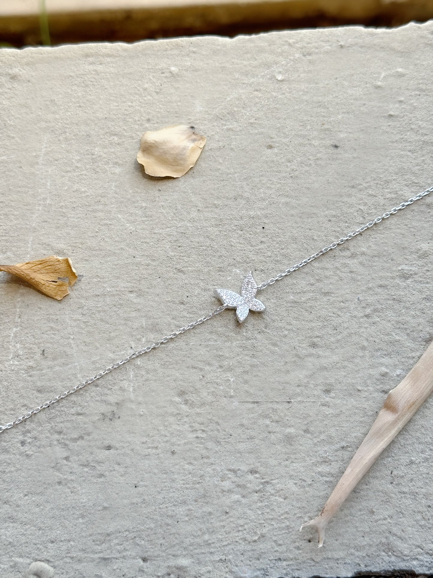 White Butterfly Bracelet