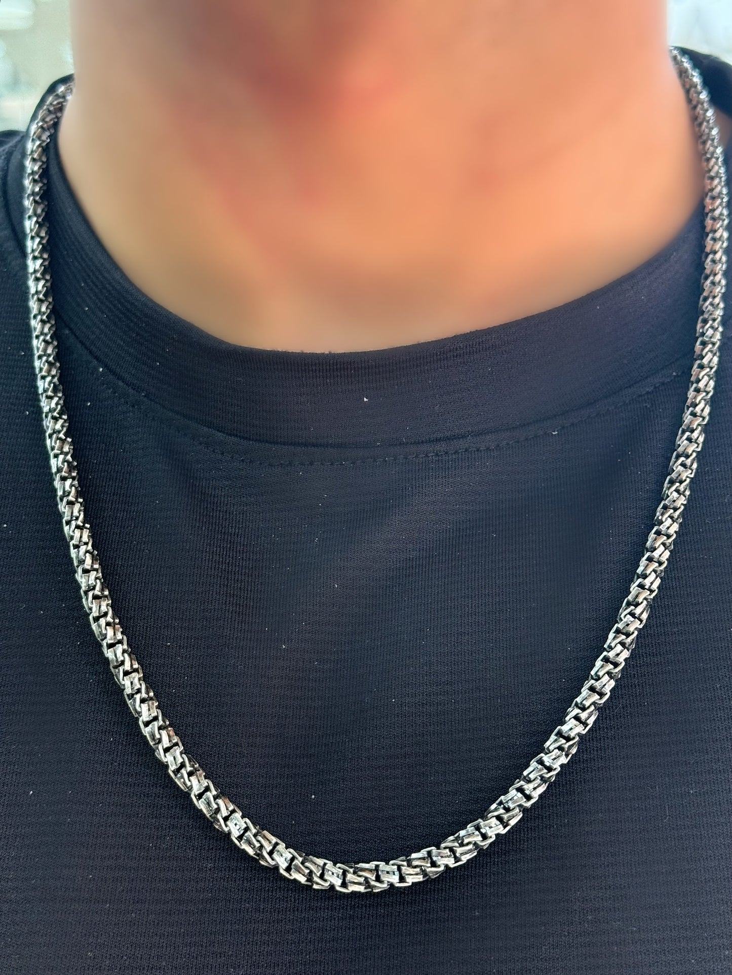 Oxidized Silver 925 Men Necklace Special Design