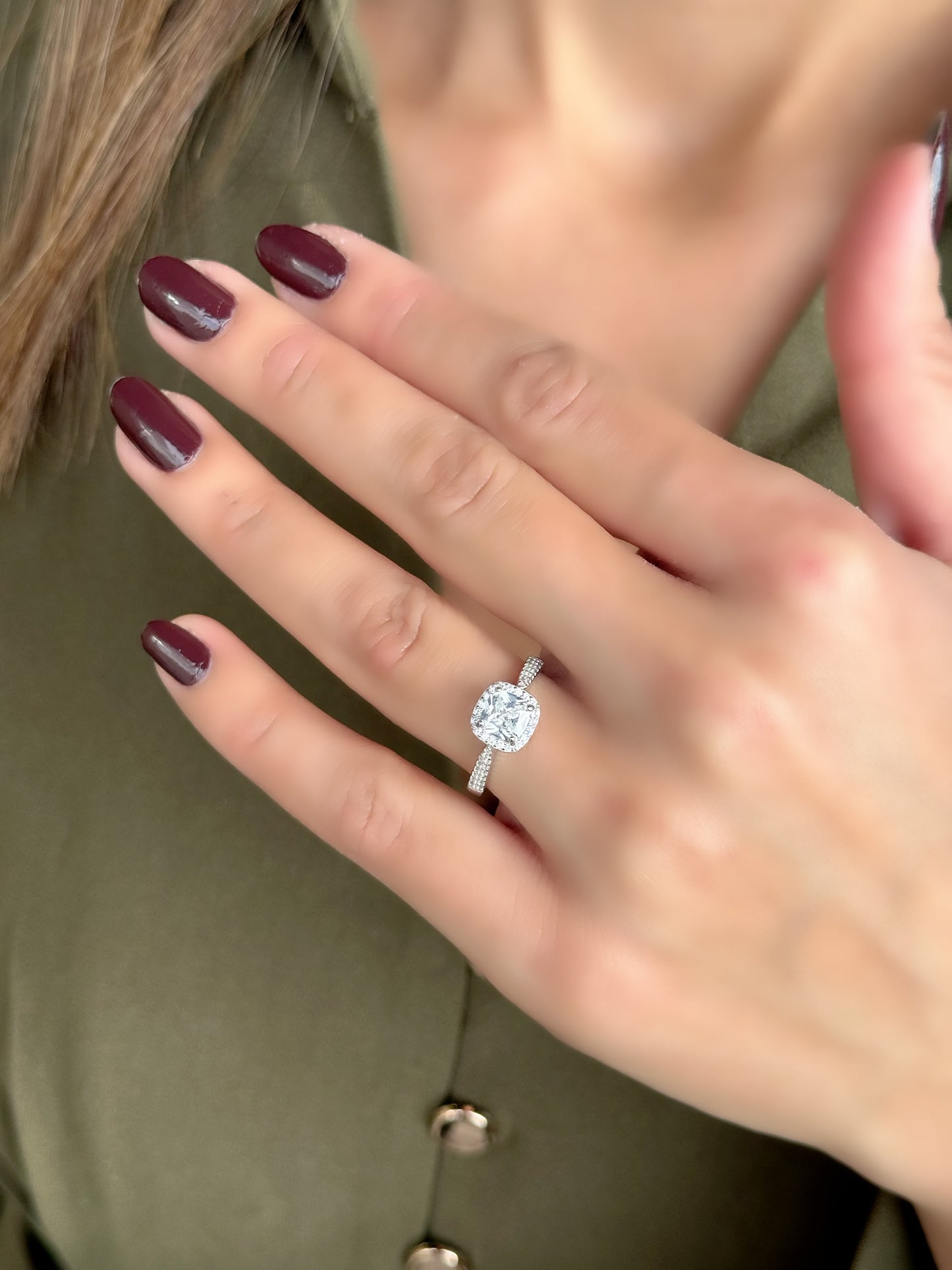 Cushion Cut Big Stone Ring