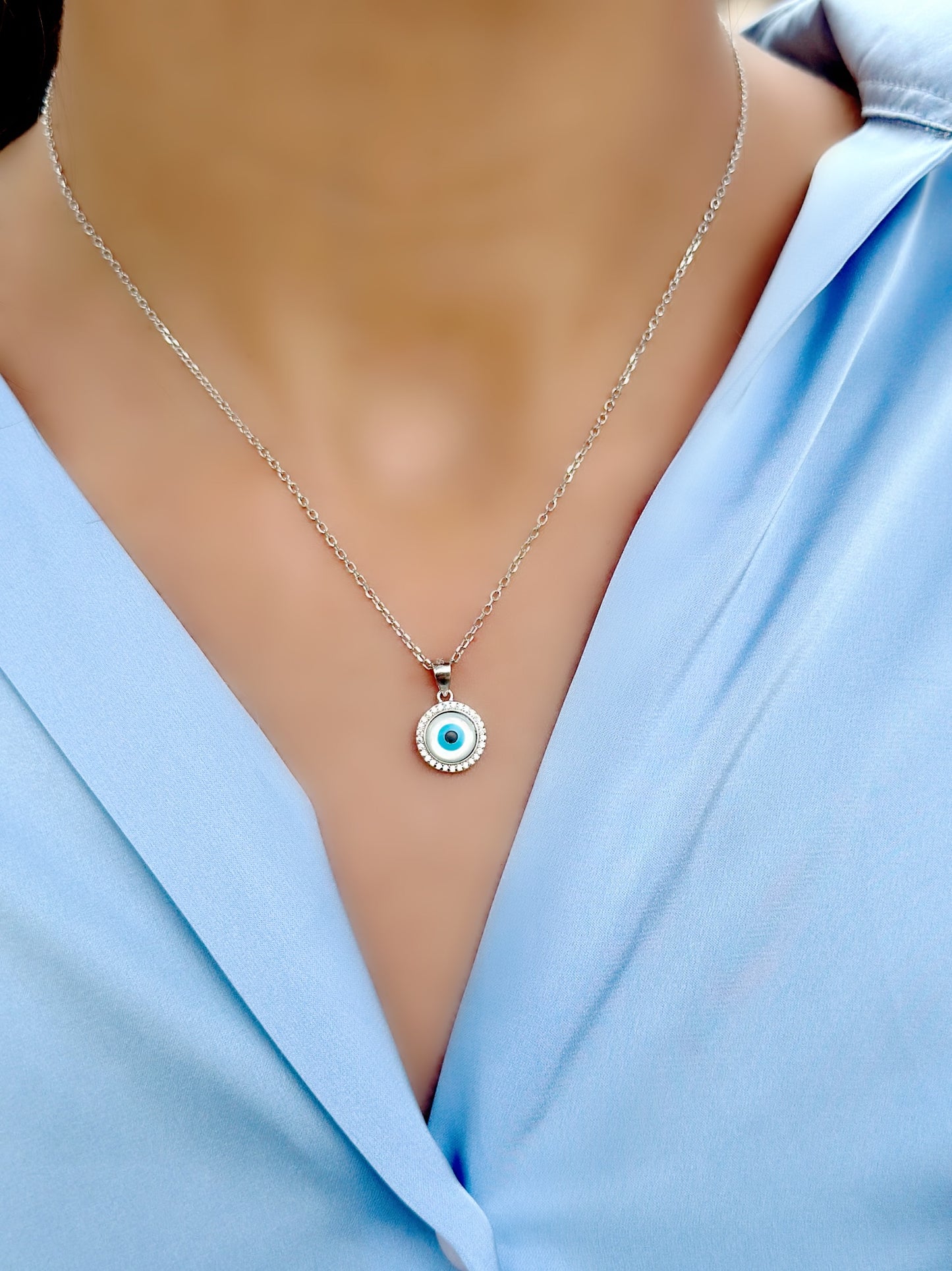 Round Evil Eye Necklace