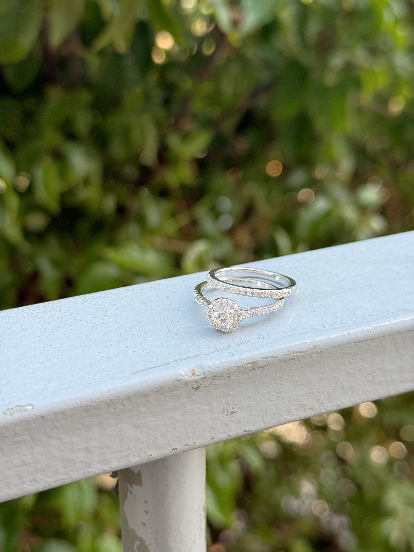 Twins Rings Cushion Cut Design Stone