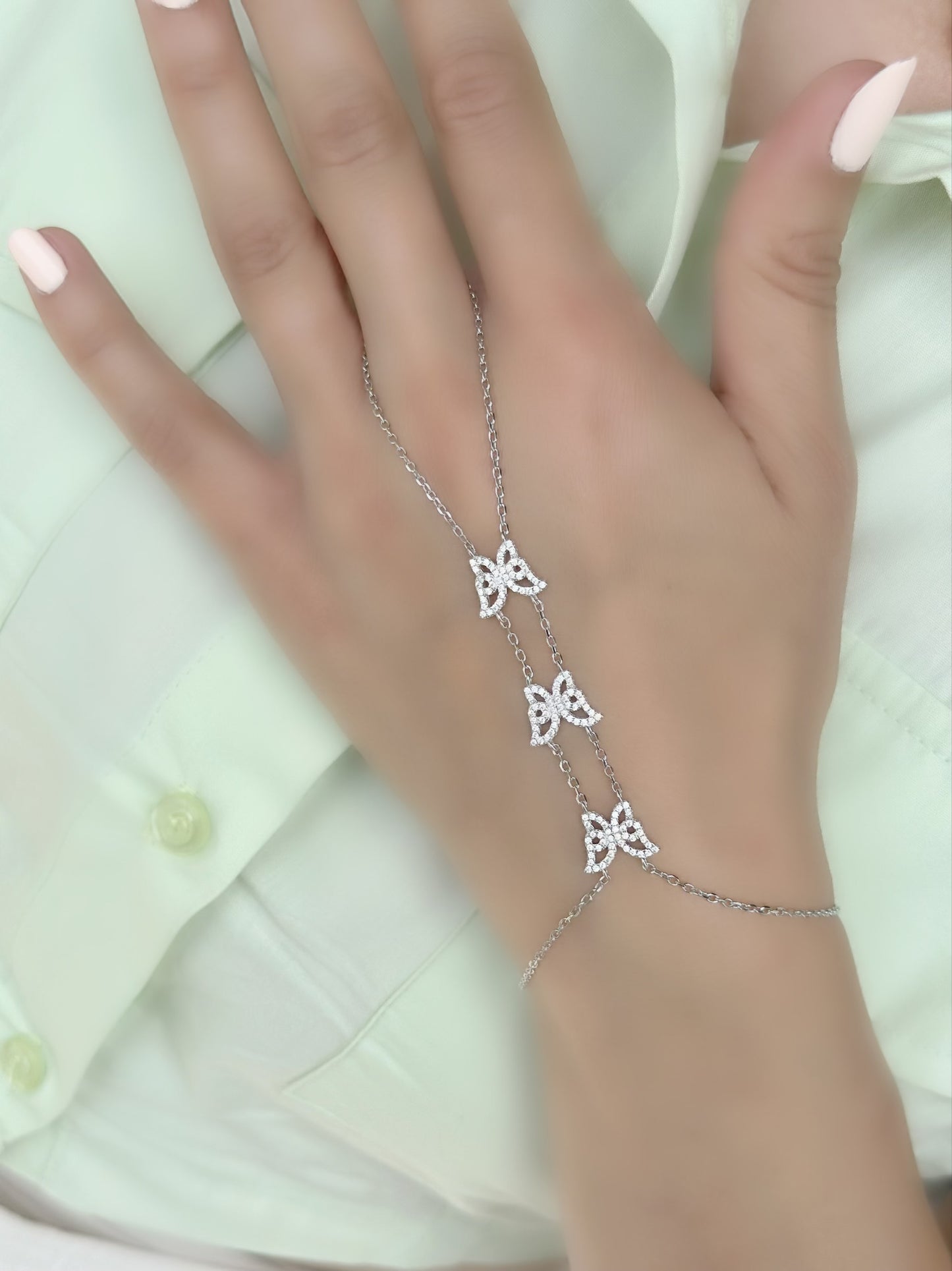 Three Colors Butterfly Bracelet Ring