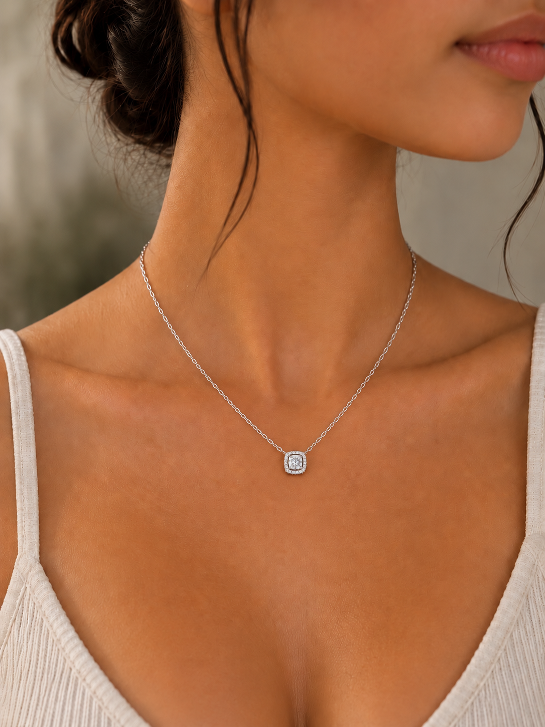 Cushion Cut Design Necklace