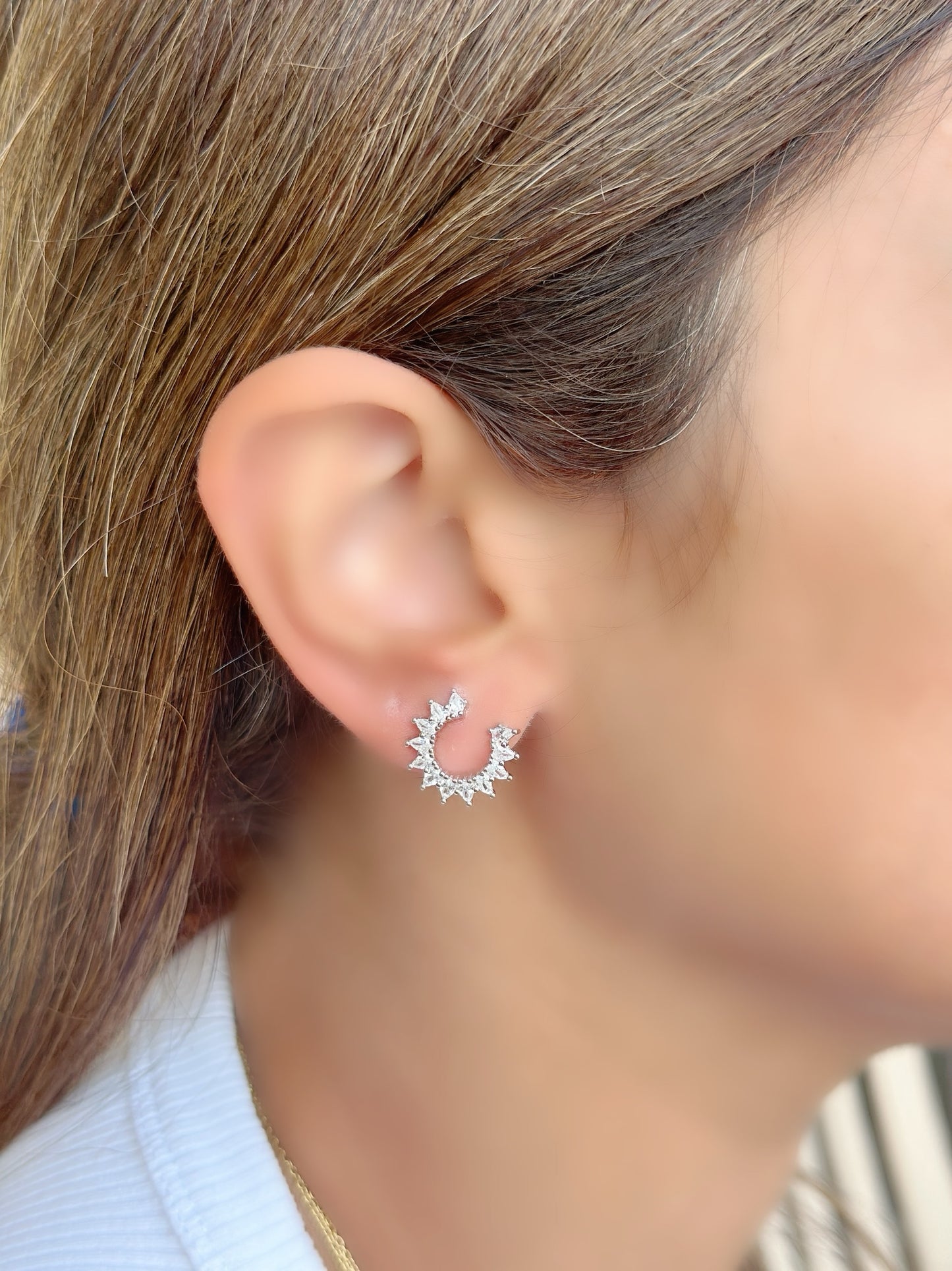 Round Sun Shape Earrings