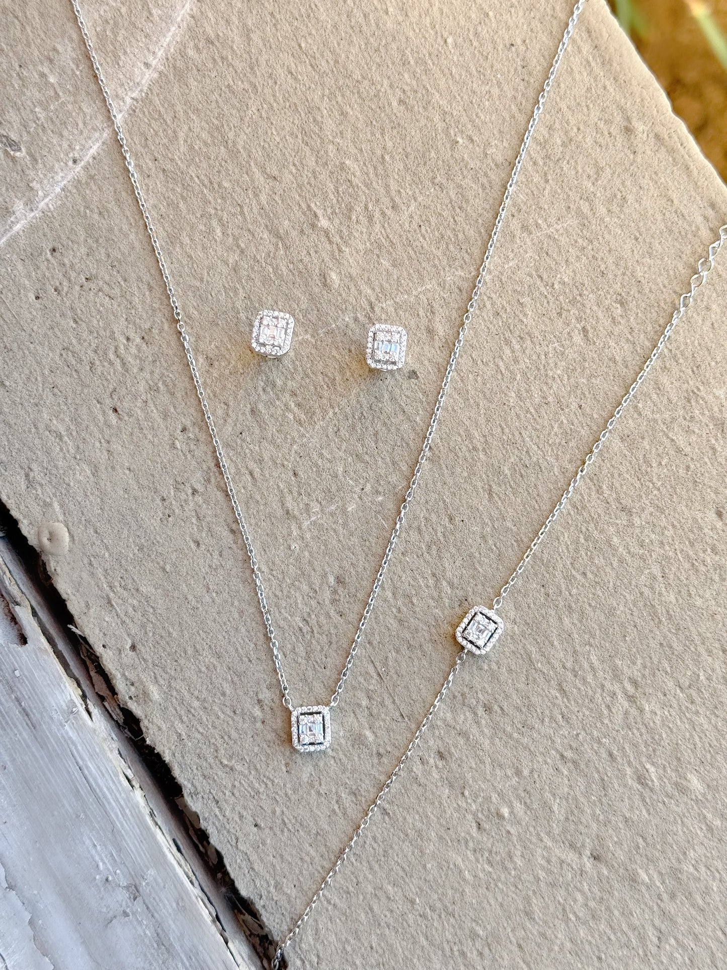 Square Set With Baguette Design Stones