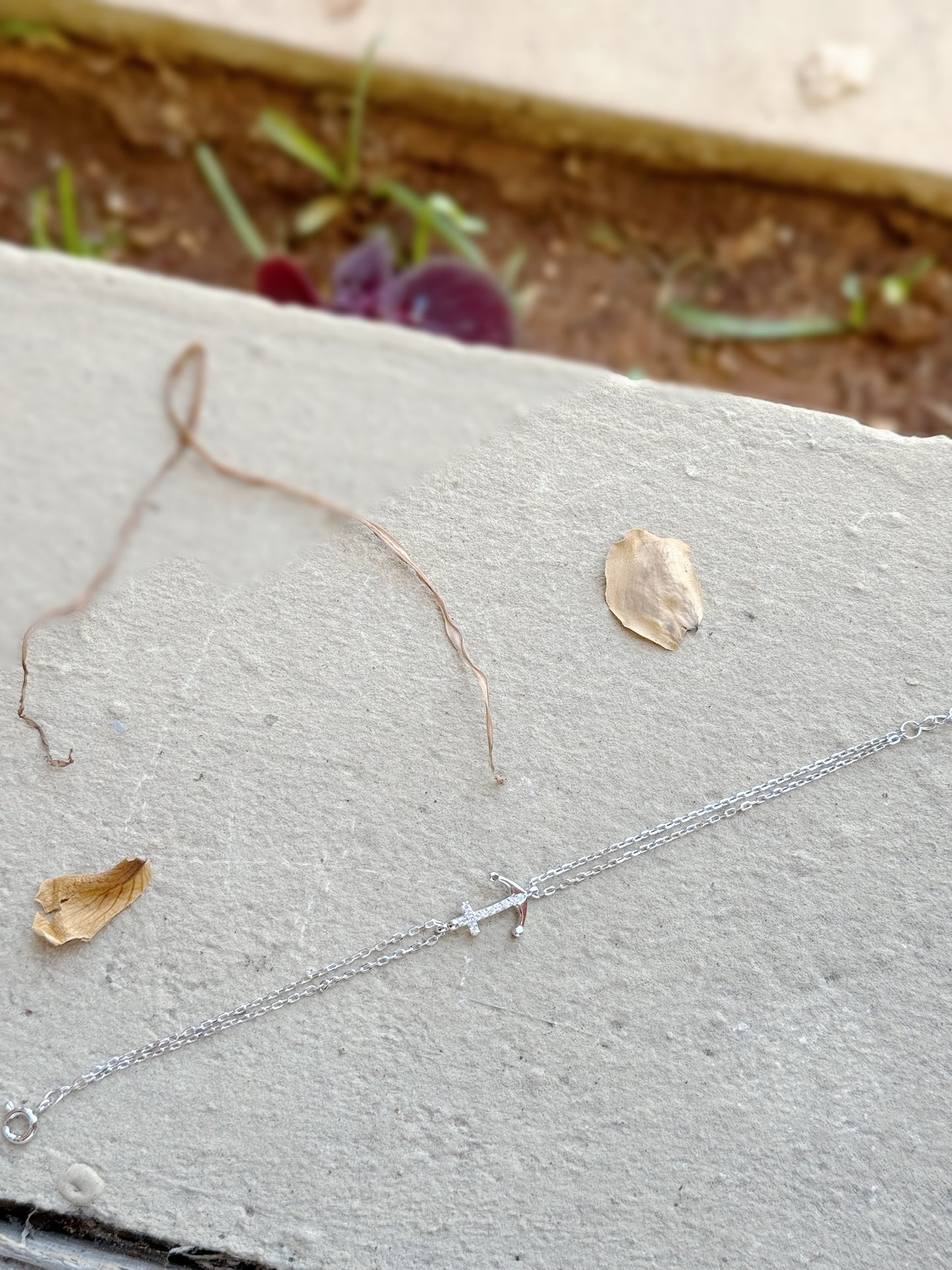 Double Chain Anchor Design Bracelet