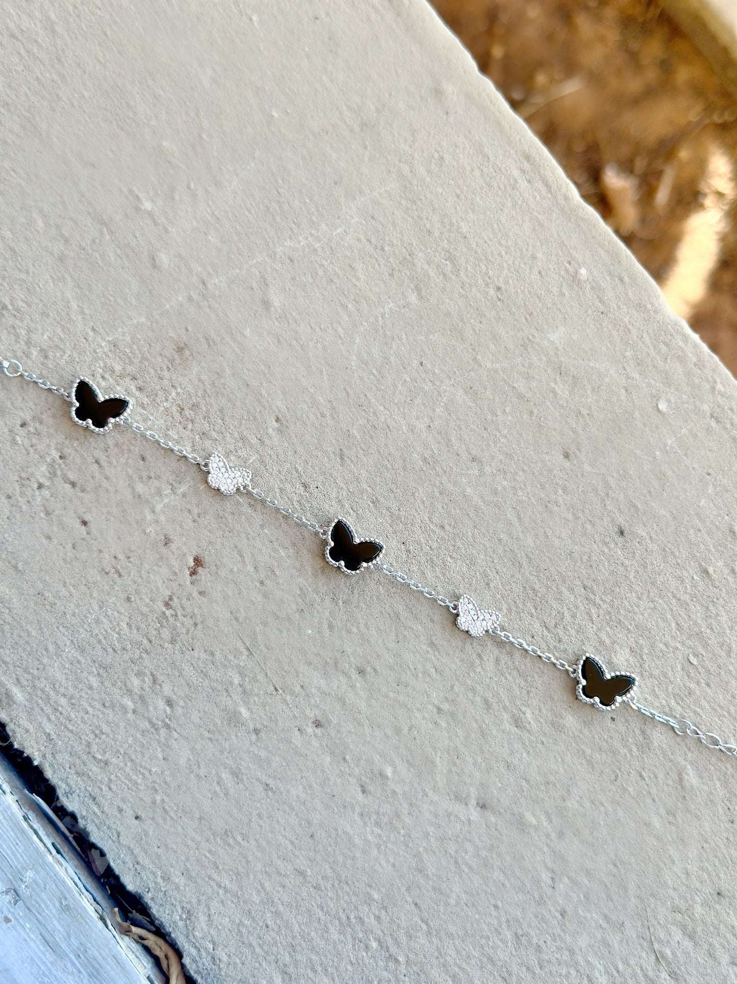 Black & White Butterfly Design Bracelet