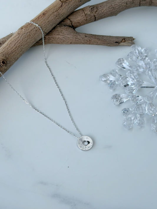 Circle Design Necklace With Small White Stones