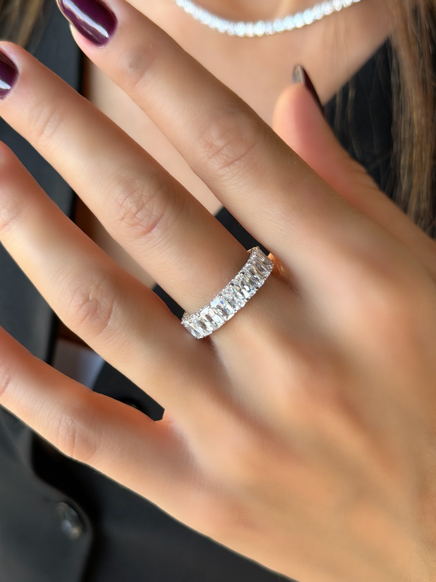 Eternity Ring Rectangle Stone Desgn