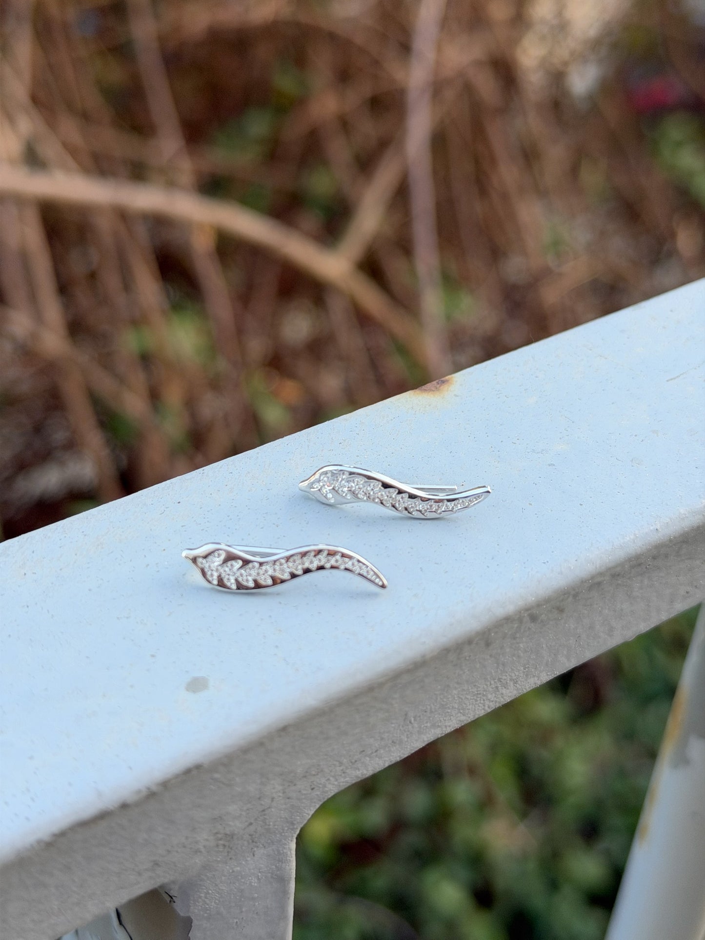 Curved Climbing Design Earrings
