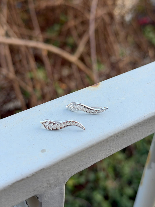 Curved Climbing Design Earrings