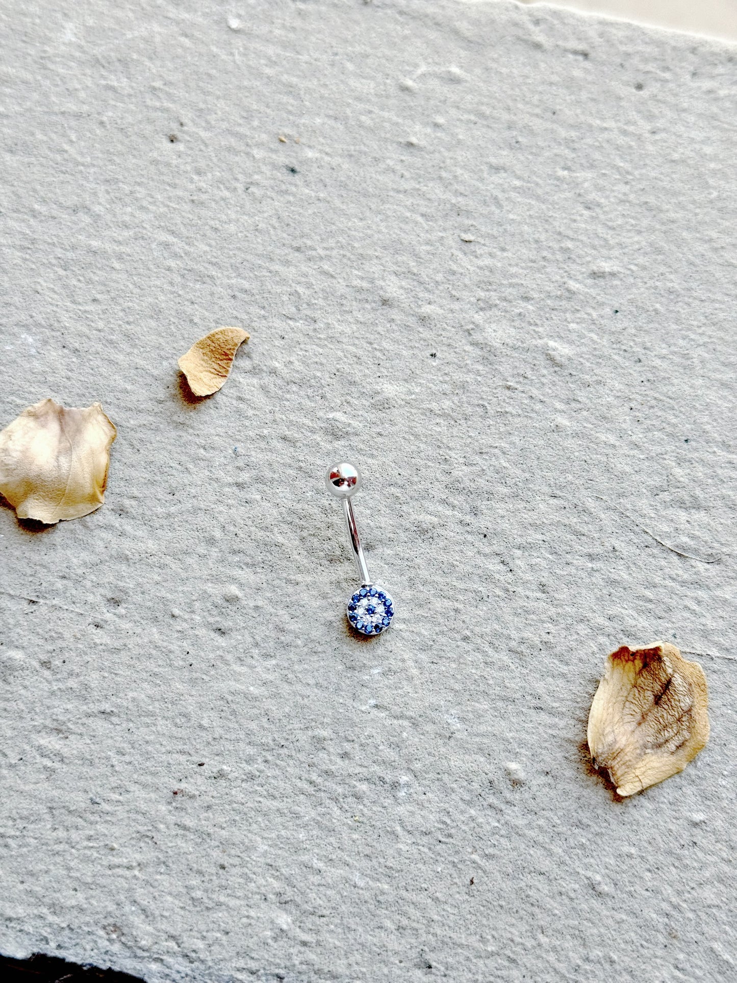 Simple Round Evil Eye Belly Piercing