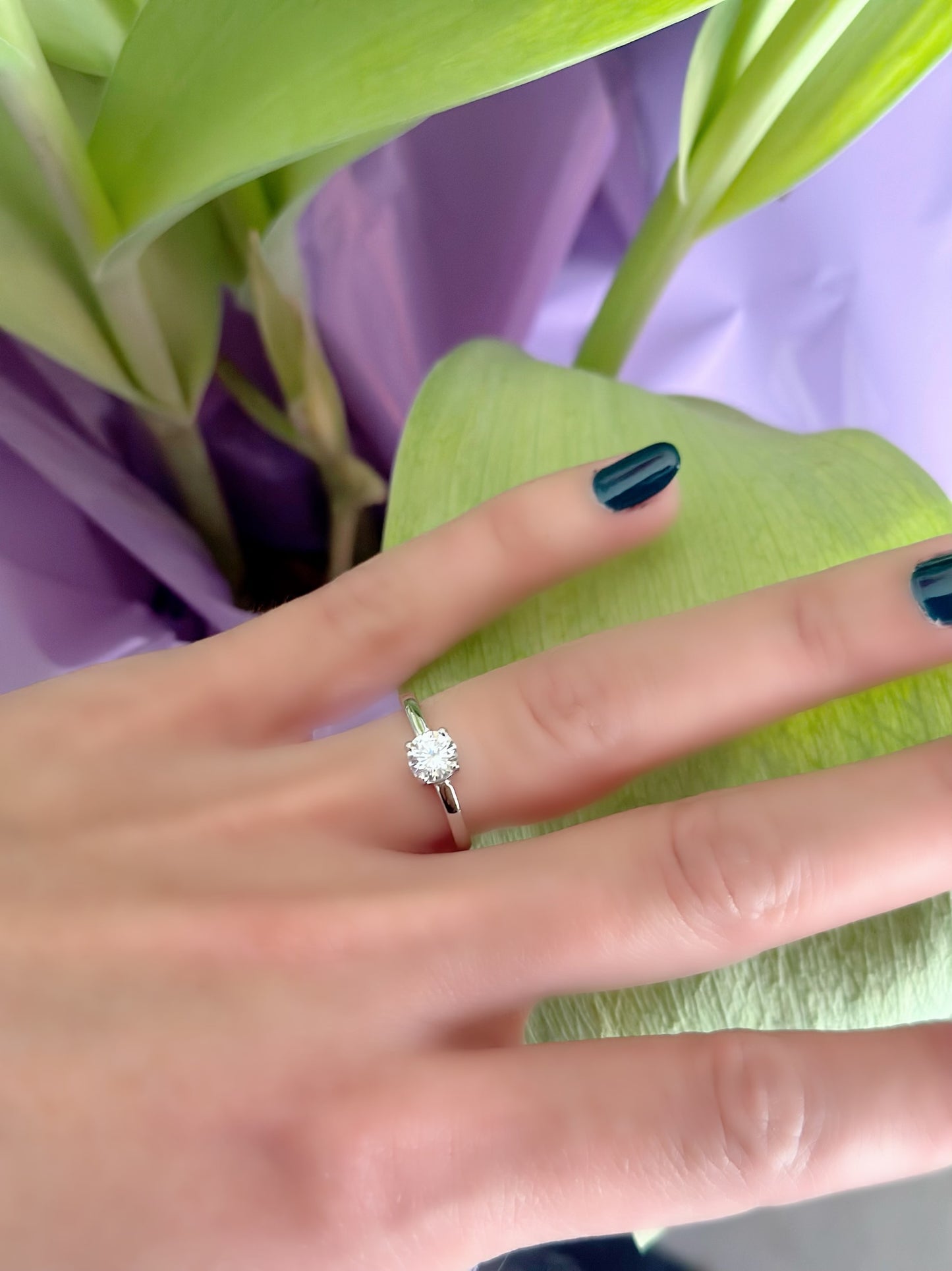 Simple Promise Ring with Cubic Zirconia Round Cut