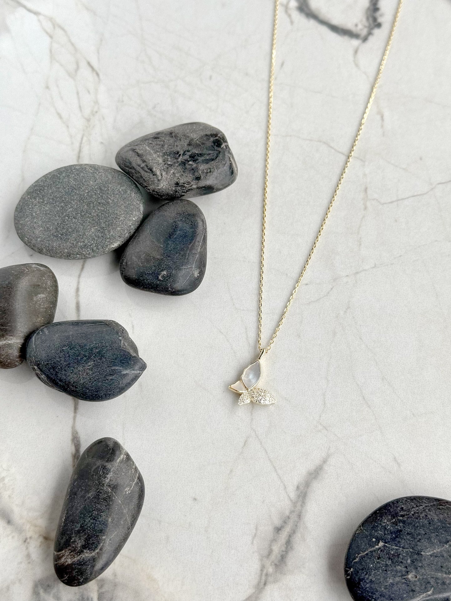 Silver 925 Gold Plated Butterfly Design Necklace