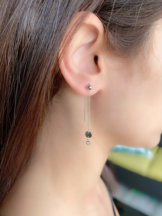 Simple Design Long Drop Earrings