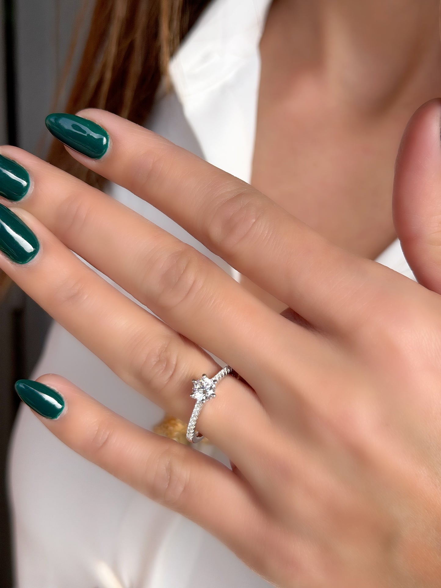 Elegant Promise Ring White Stones