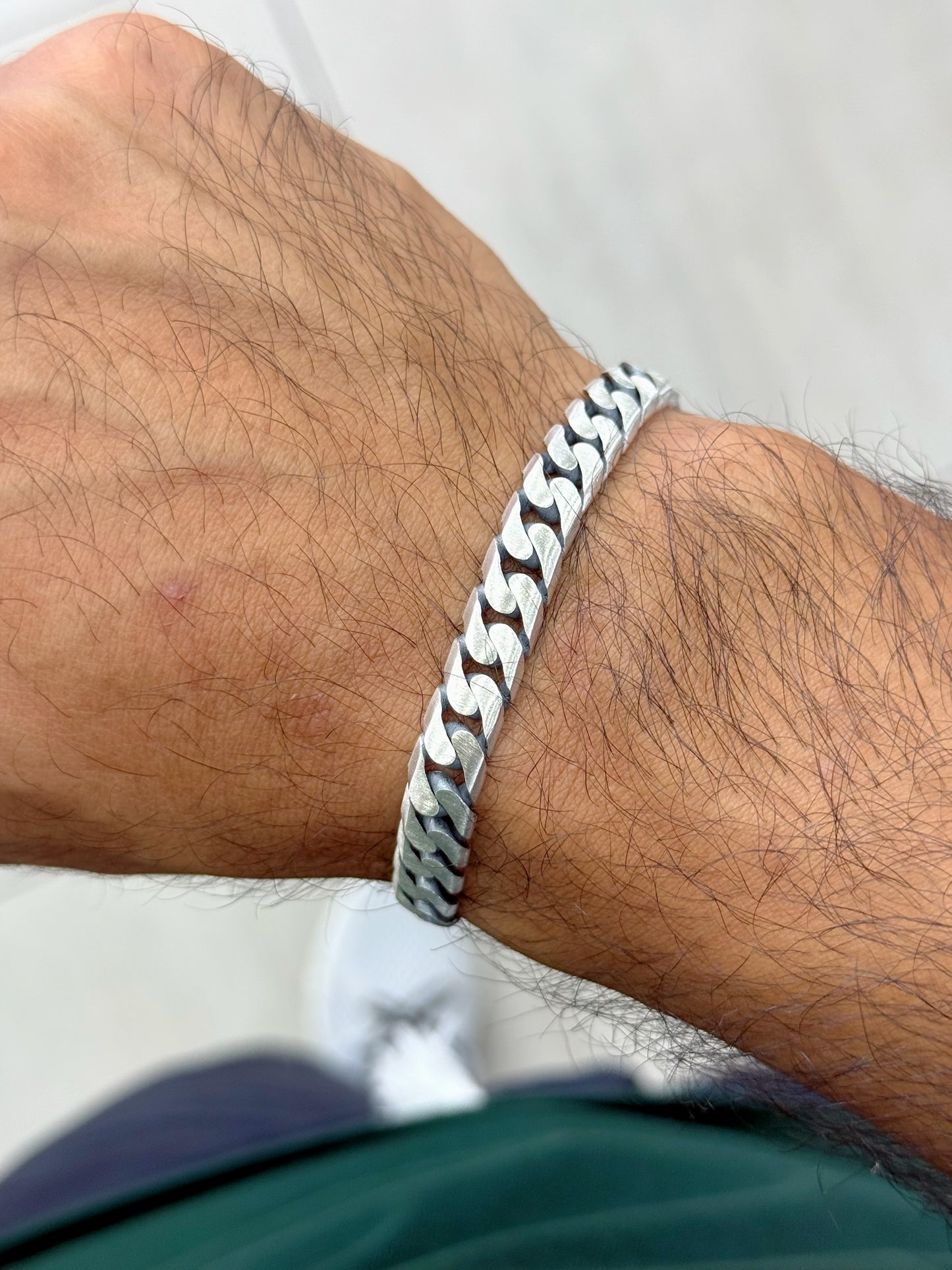 Oxidised Silver 925 Gourmet Design Bracelet For Men