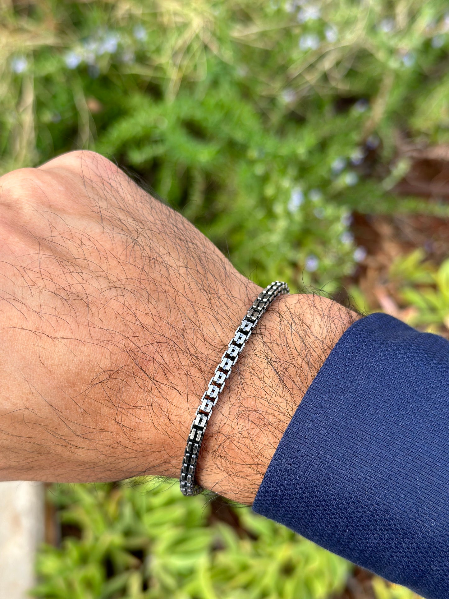 Oxidized Box Link chain Design For Him