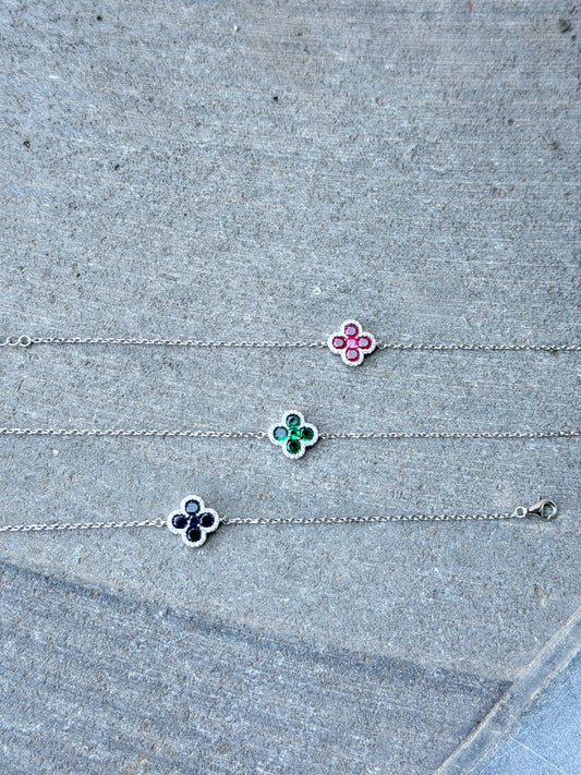 Elegant Flower Design Bracelet Available In Four Colours