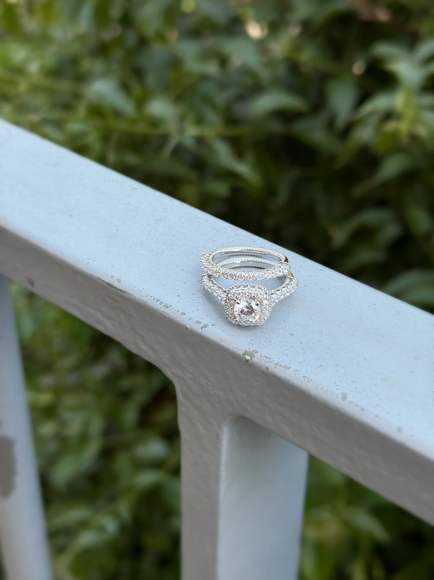 Cushion Cut Stone Design Twins Rings