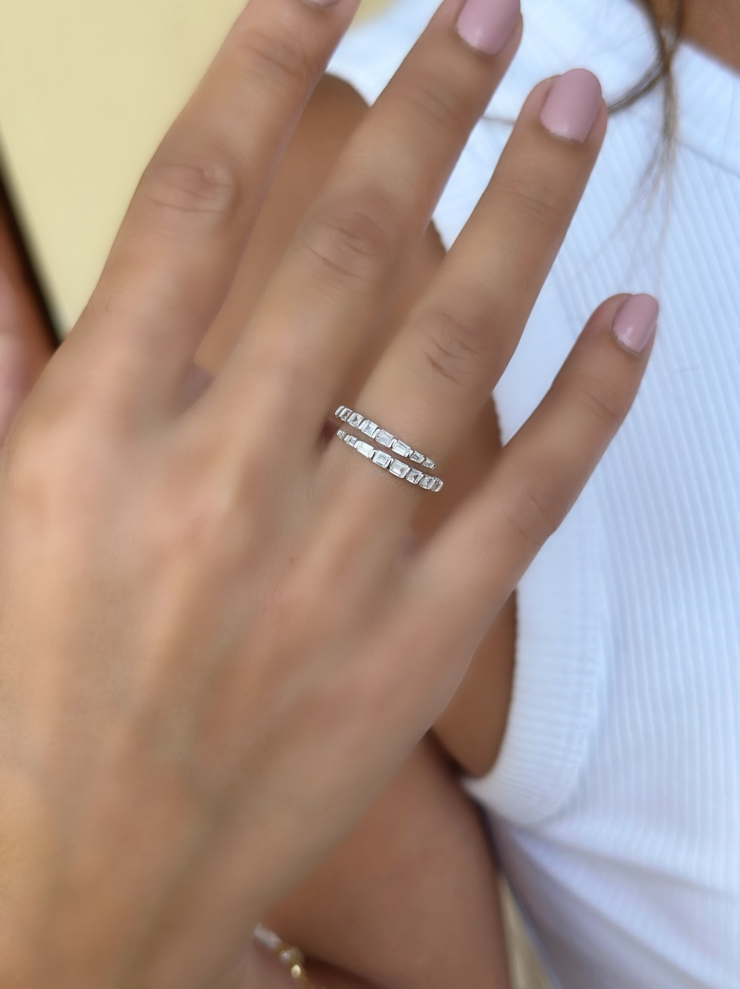 Adjustable Ring Square Stones