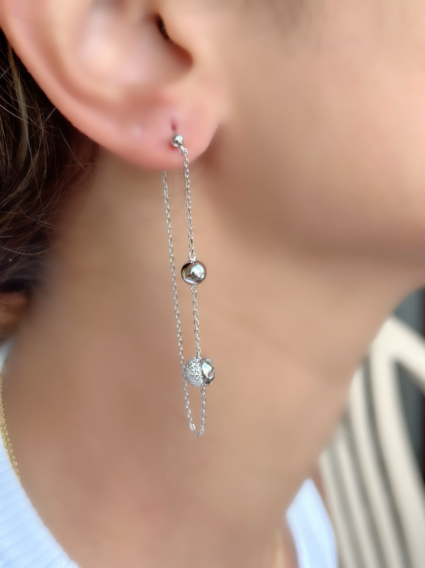 Drop Earrings With Silver Balls