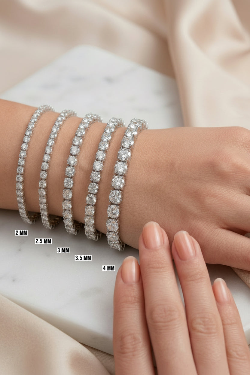 Moissanite Stone Silver 925 Tennis Bracelet