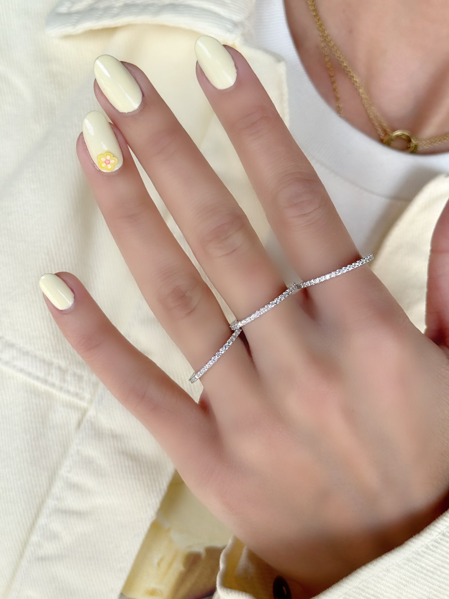 Simple Thin Eternity Ring With Small White Stones