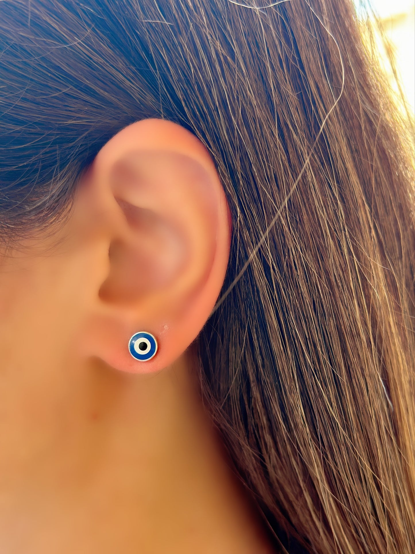 Evil Eye Navy Color Earrings