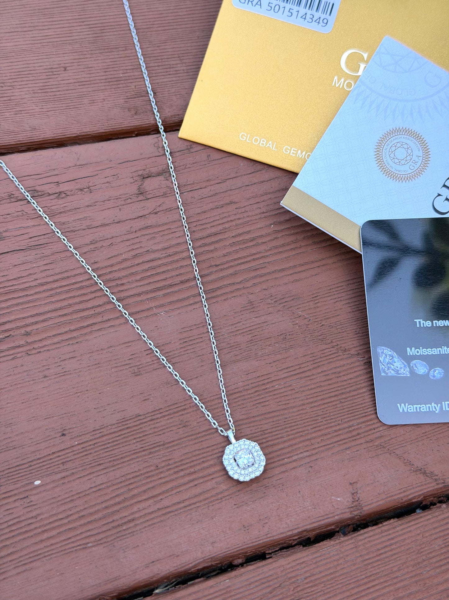 Moissanite Asscher Cut Design Necklace