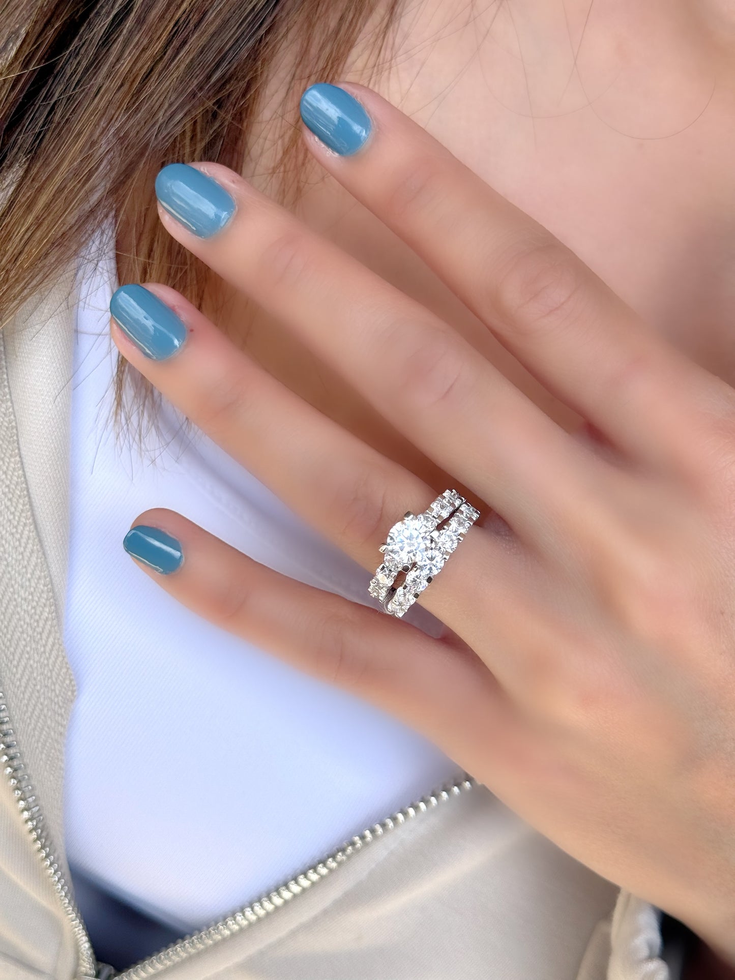 Twins Rings Round Stone Style 3