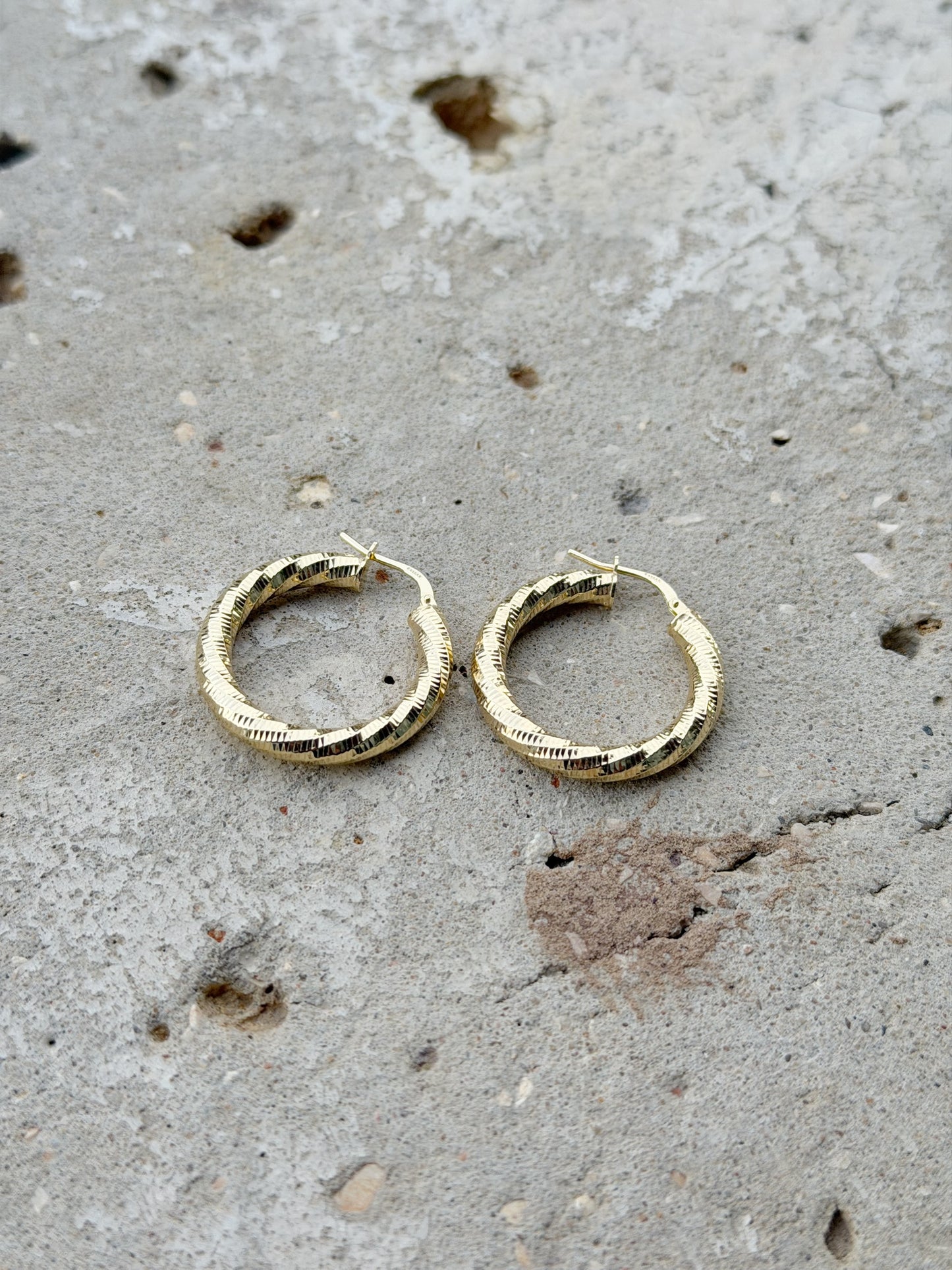 Silver 925 Gold Plated Hoop Design Earrings