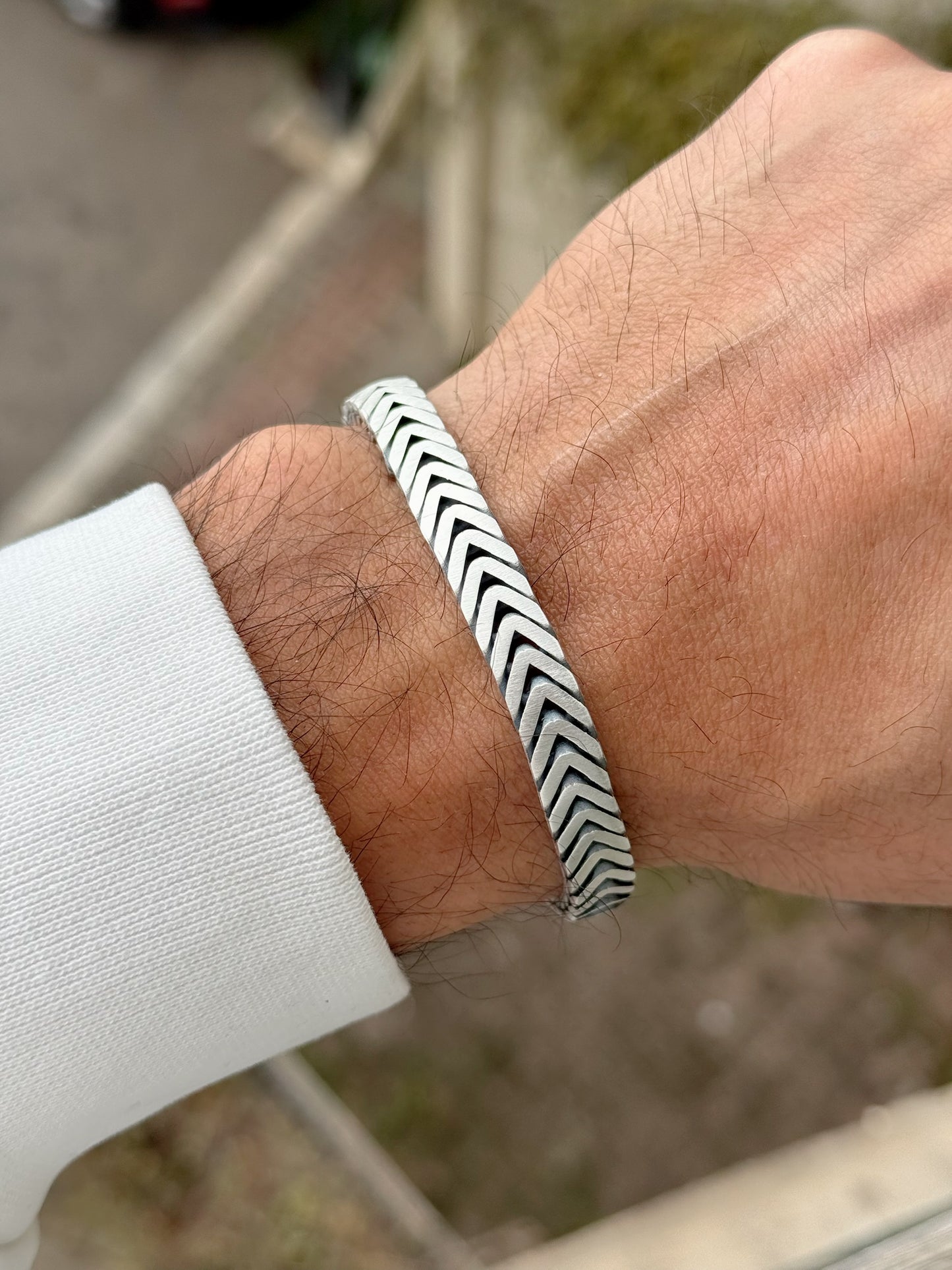 Oxidized Snake Design Men Bracelet