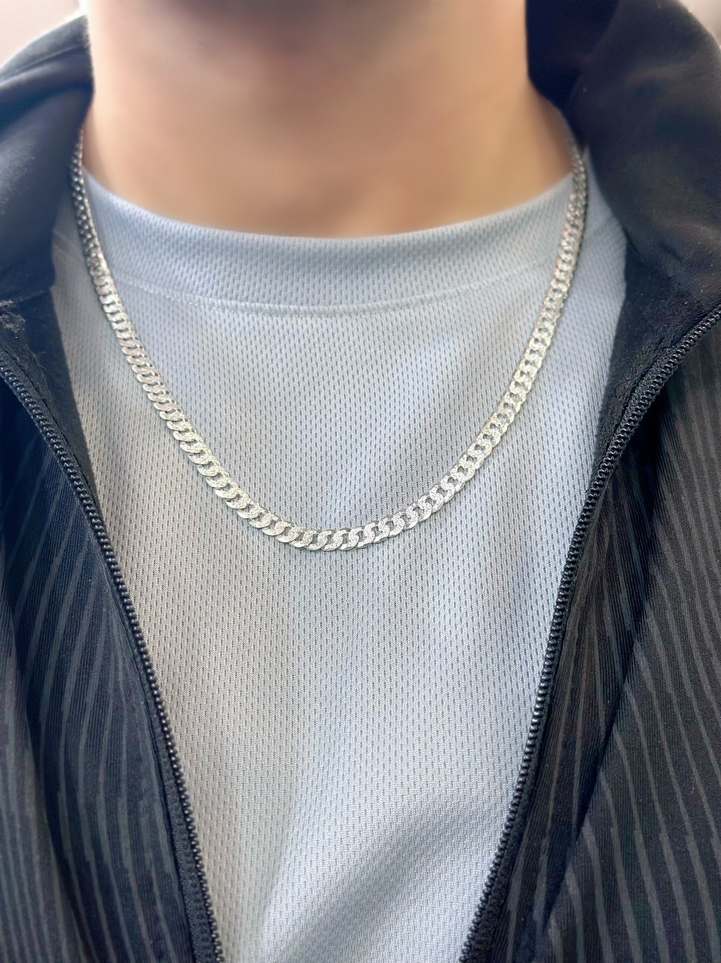 Men Flat Cubic Chain Necklace