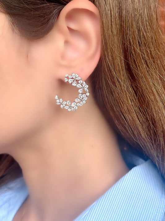 Curved Big Leaf Design Earrings For Occasions