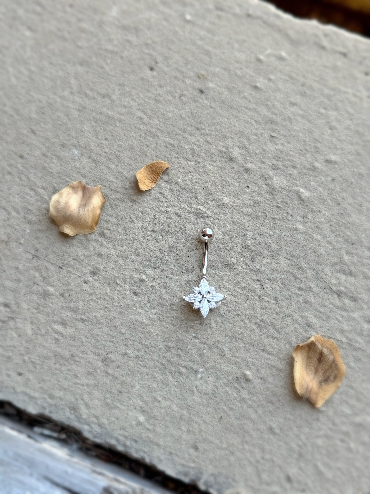 Flower Design Belly Piercing