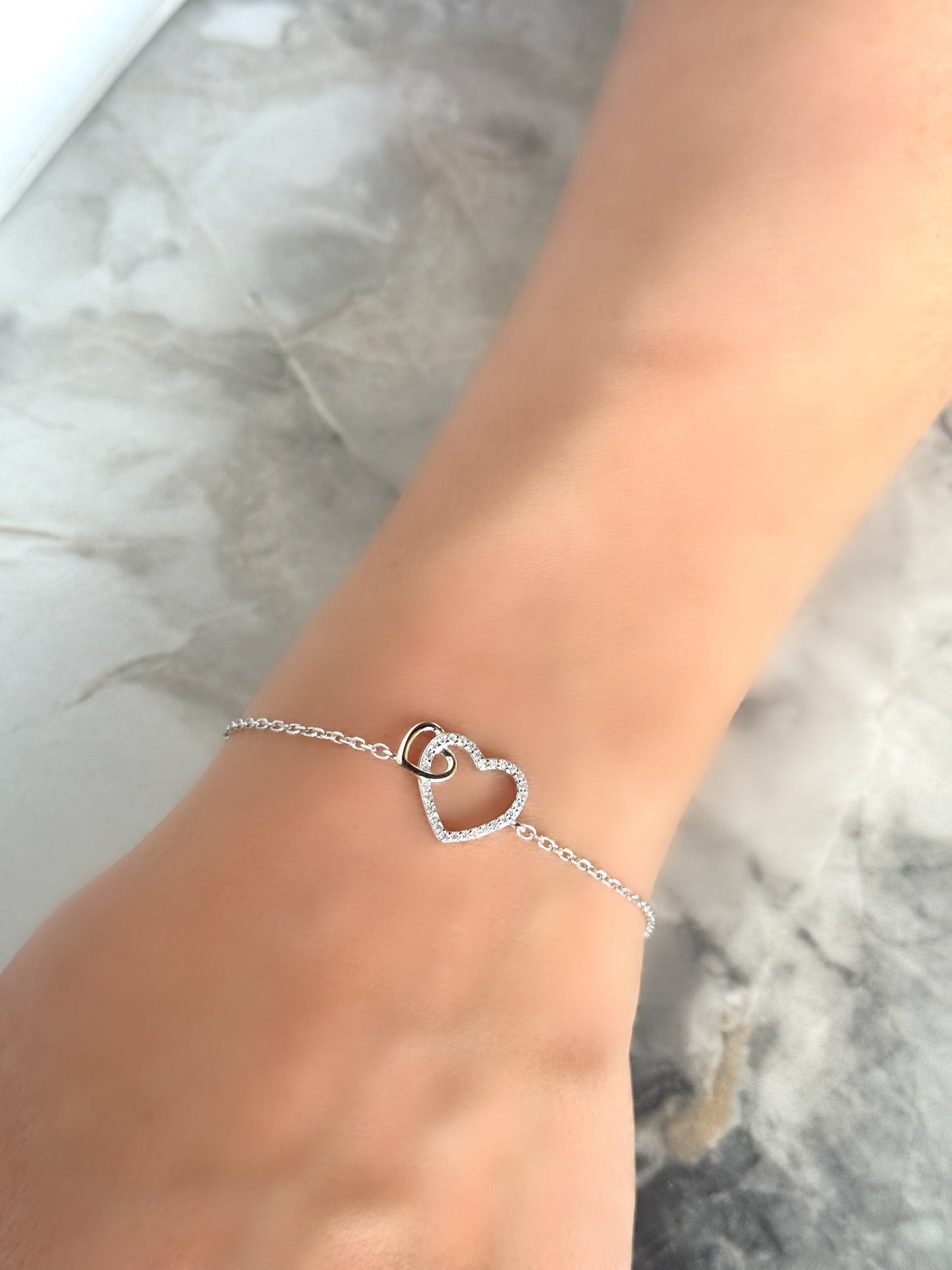 Double Hearts Design Bracelet