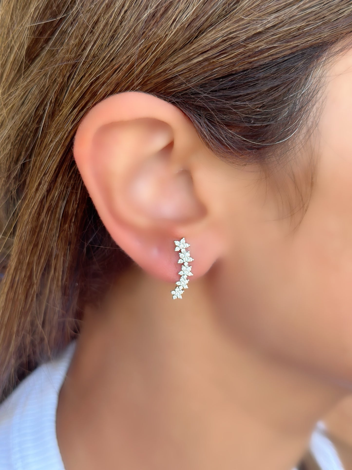 Flowers Design Drop Earrings