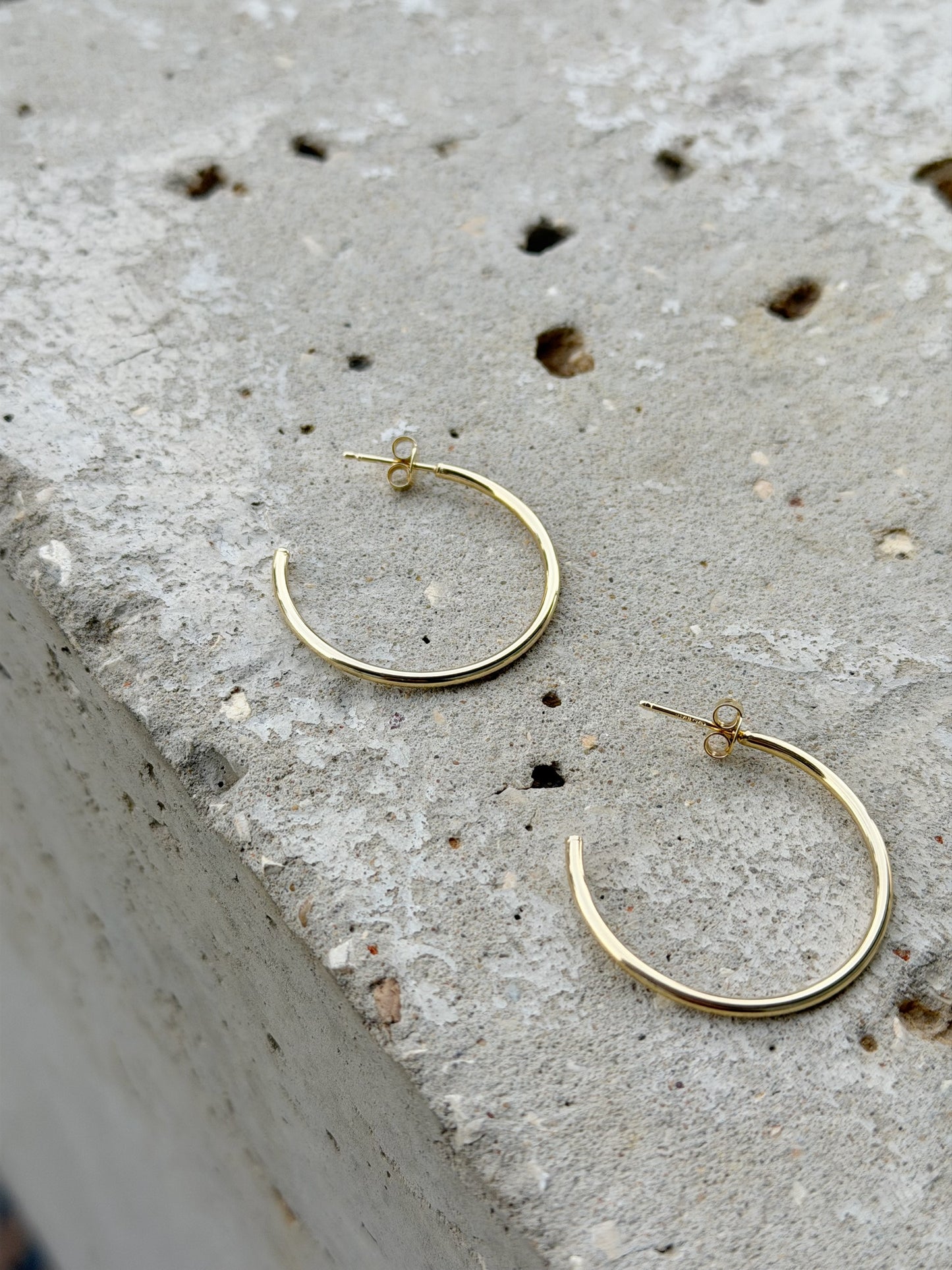 Silver 925 Gold Plated Hoop Design Earrings