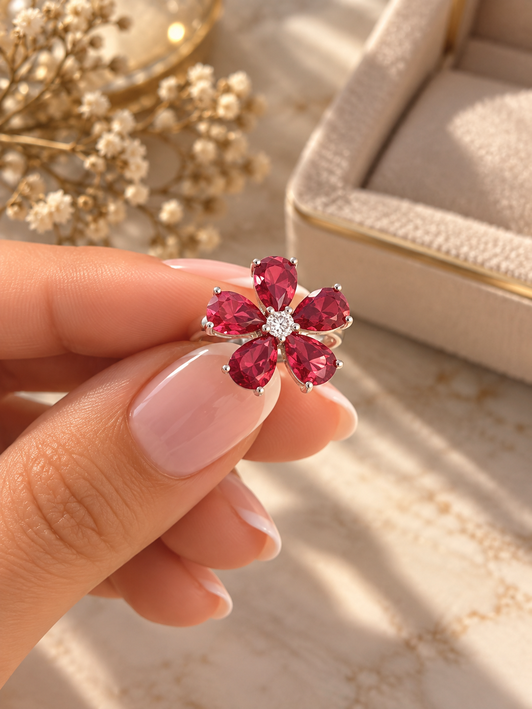 Red Flower Ring
