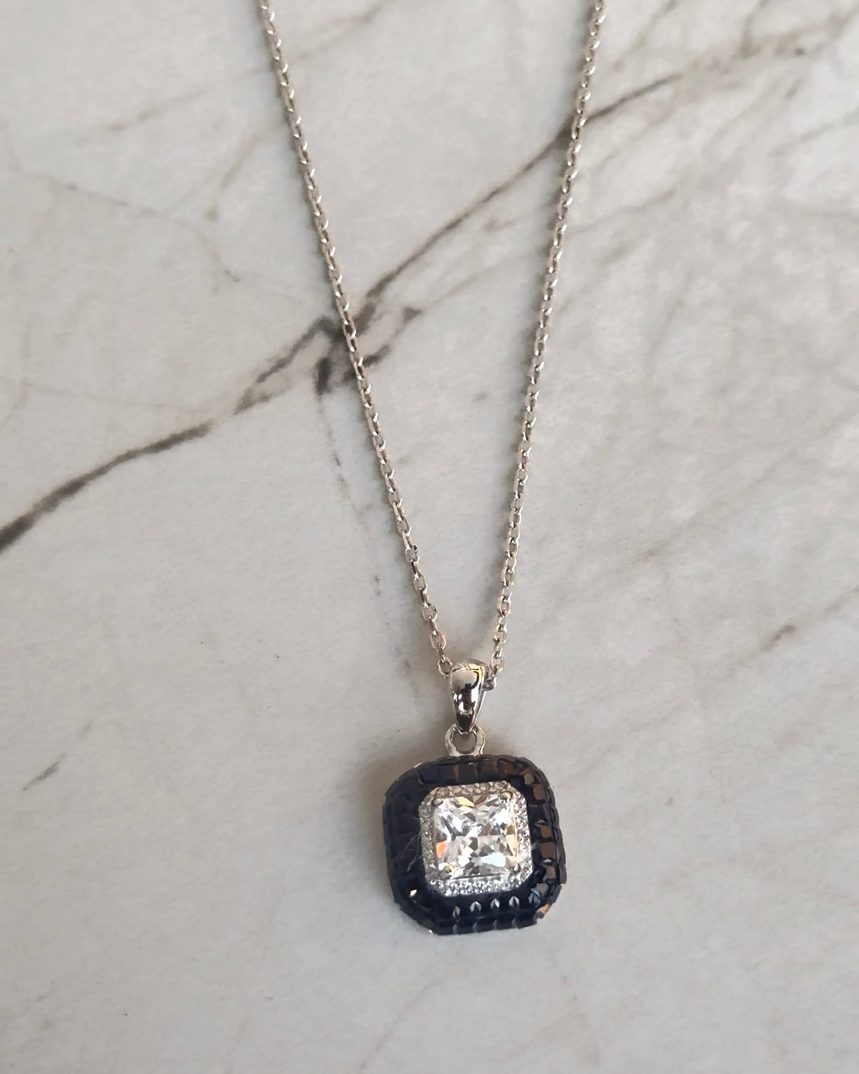 Big Square Design Stone Necklace