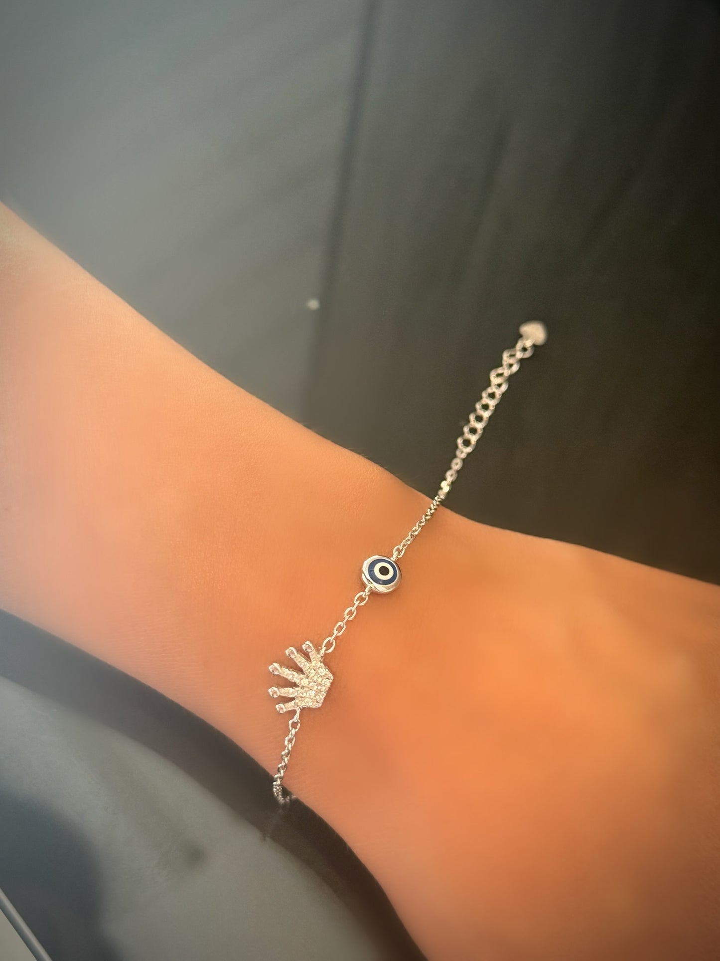 Crown & Evil Eye Bracelet